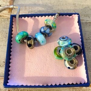 Pandora Charm - Blown Glass - Sterling Silver